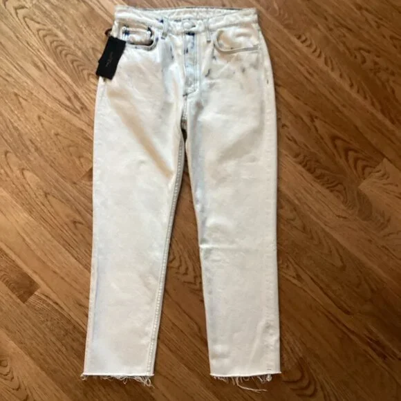 NWT Rag & Bone Nina High Waist Distressed Ankle Cigarette Jeans in Half Moon 28 - Picture 4 of 7